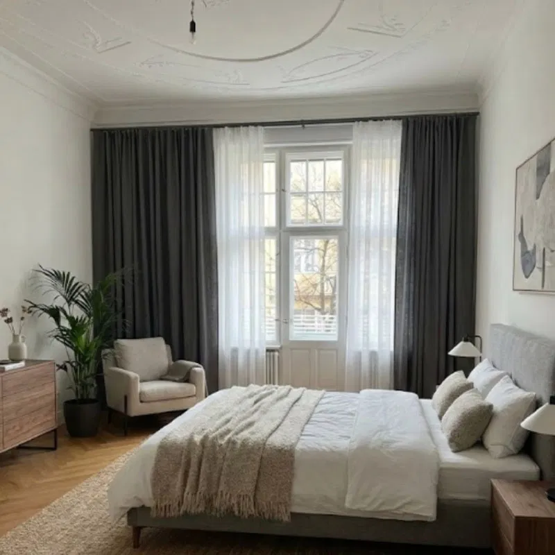 bodentief Vorhang Schlafzimmer